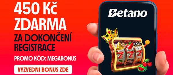 Betano promo kód MEGABONUS: 350 free spinů a bonus 100 Kč