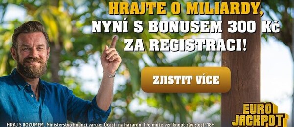 Registrujte se s bonusem 300 Kč zdarma u Sazky a vsaďte si třeba Eurojackpot.