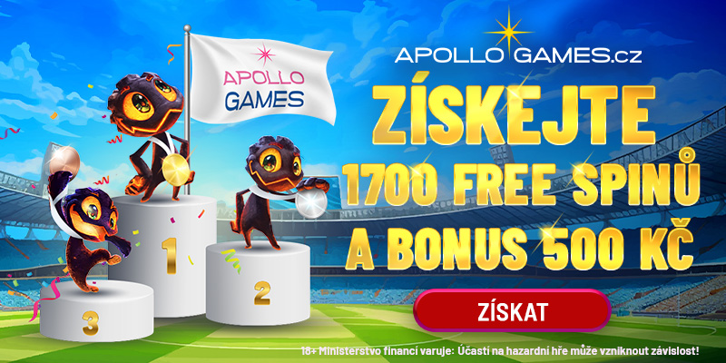 Apollo casino spouší Medailobraní o 1.700 free spinů a 500 Kč