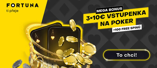 Získej Fortuna Poker bonus za registraci €30 a 100 free spinů