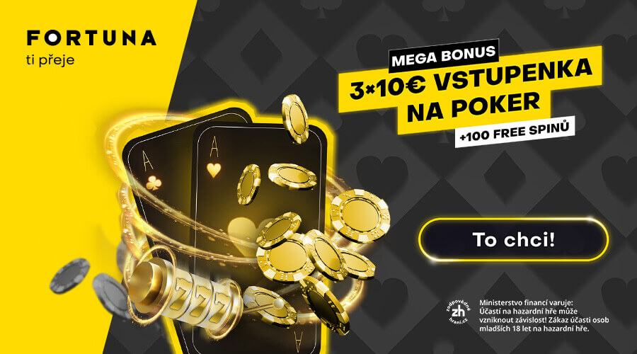 Získej Fortuna Poker bonus za registraci €30 a 100 free spinů