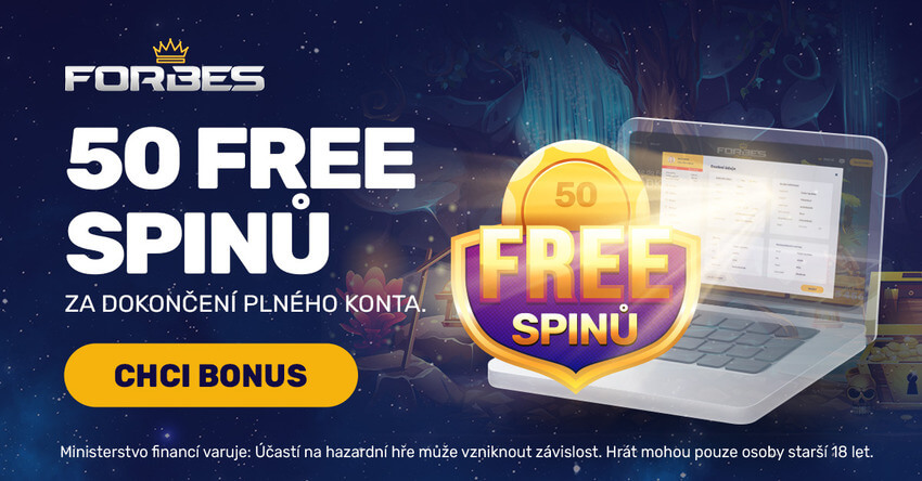 Získejte v online casinu Forbes 50 free spinů za dokončení registrace