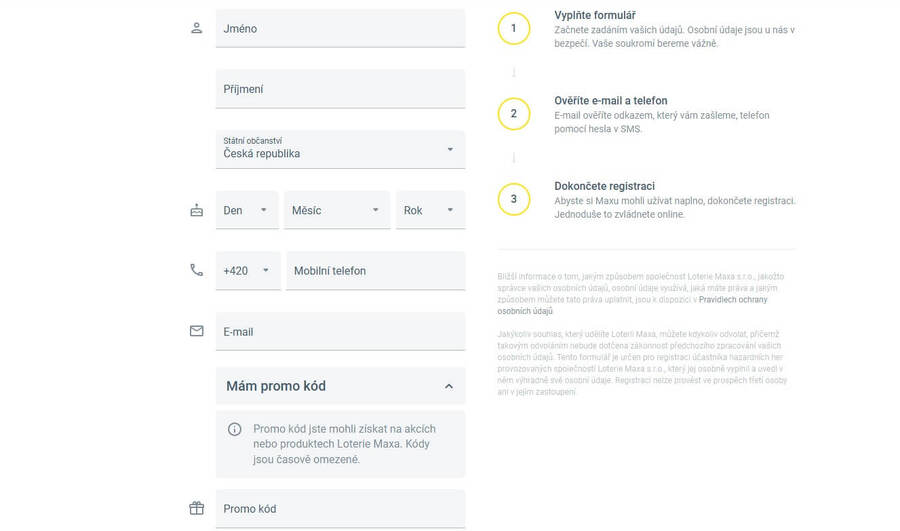 Maxa promo kód registrace