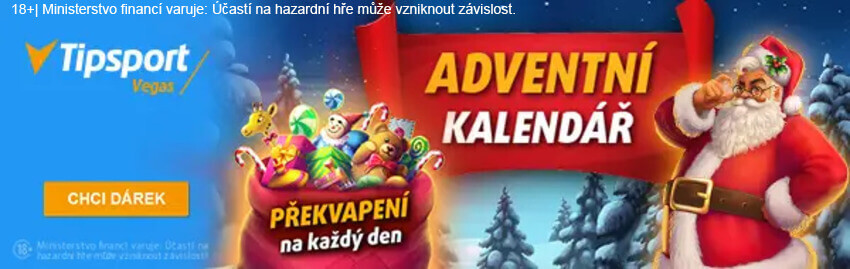 Adventní kalendář ve Vegas u Tipsportu 2024