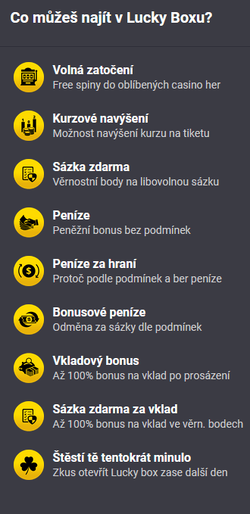 Co můžete vyhrát ve Fortuna lucky boxech?