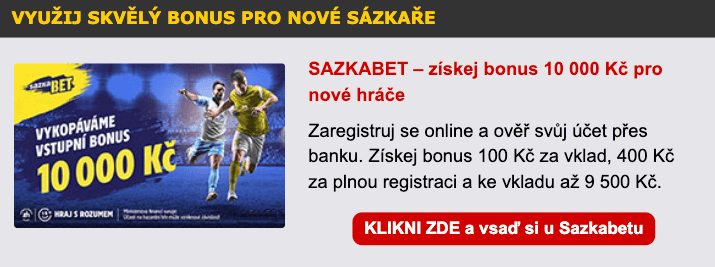 SAZKABET bonus pro nové sázkaře