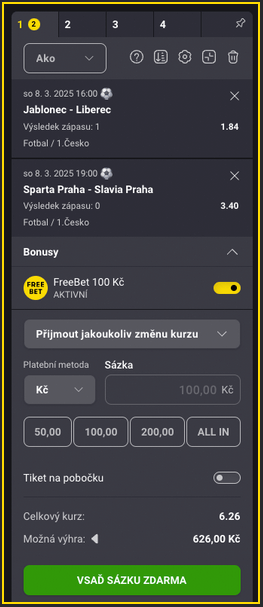 Jak vsadit freebet?